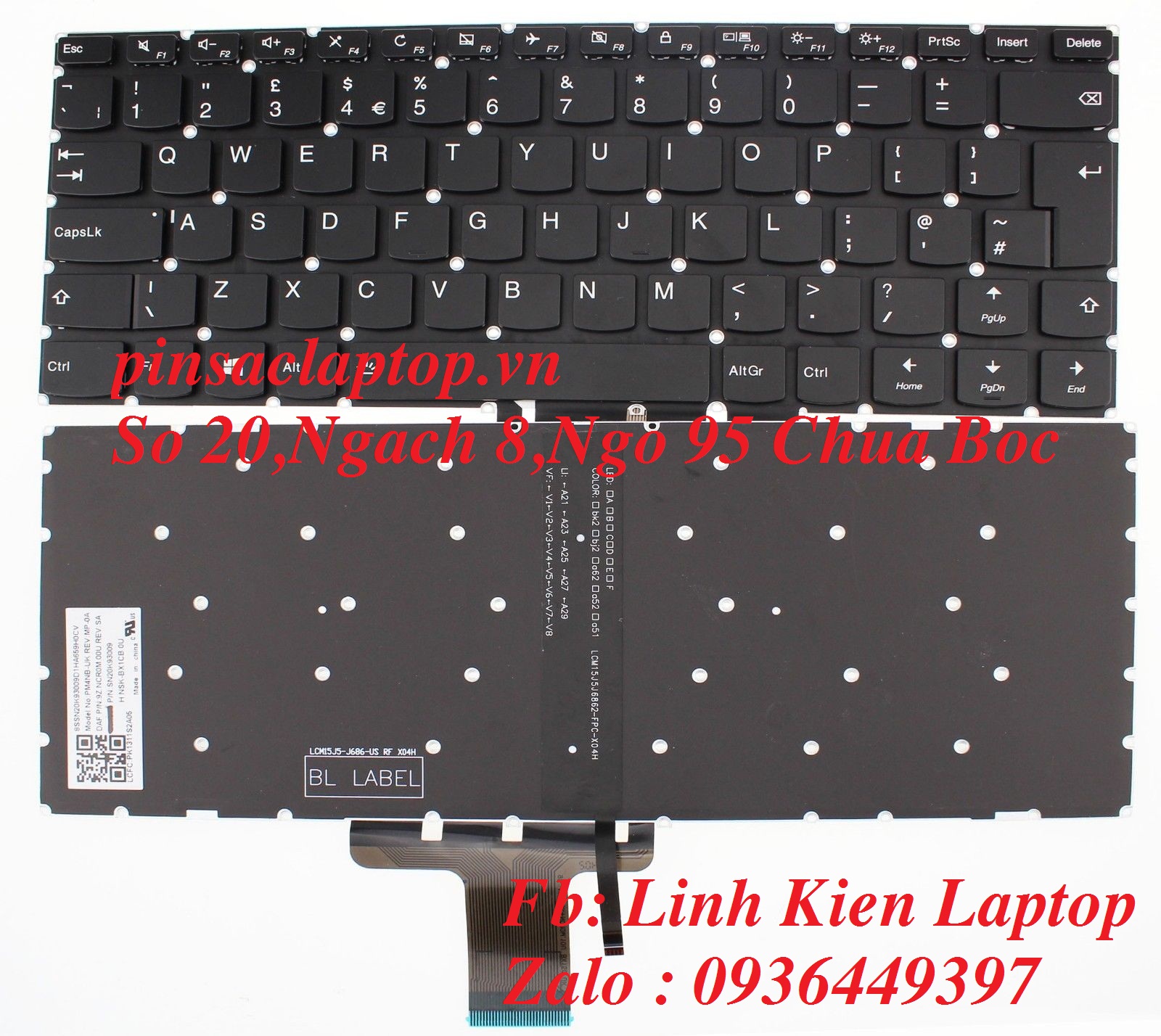 Bàn Phím - Keyboard Lenovo Yoga 510-14ISK Led