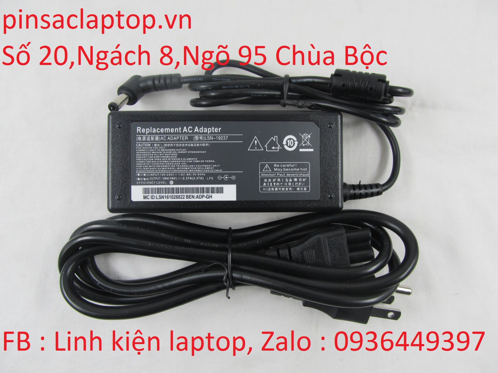 Sạc Adapter Laptop Toshiba Satellite C50 45W