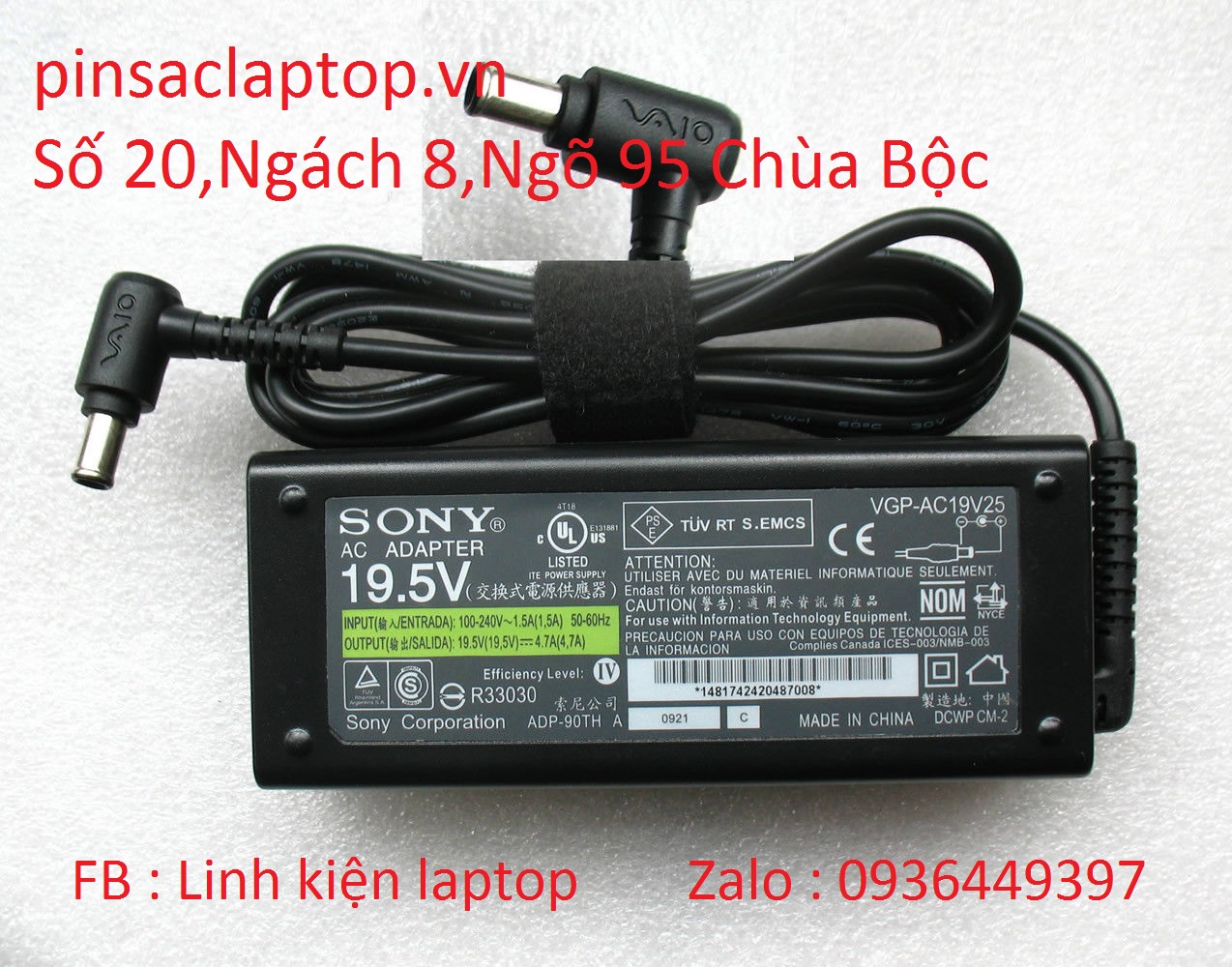 Sạc Adapter Laptop Sony Vaio SVF142C29L 