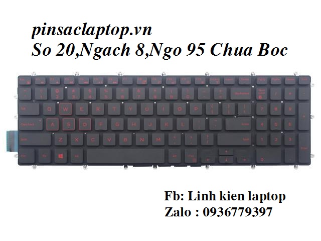 Bàn Phím Dell - Keyboard Inspiron Gaming 15 7566 Red Backlit
