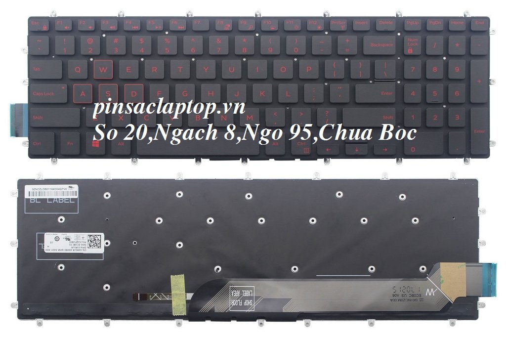 Bàn Phím Dell - Keyboard Inspiron Gaming 15 5567 Red Backlit