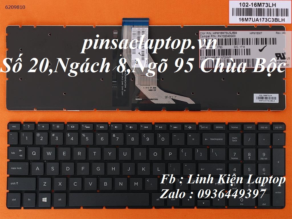 Bàn phím - Keyboard HP Pavilion 15-BS Black 
