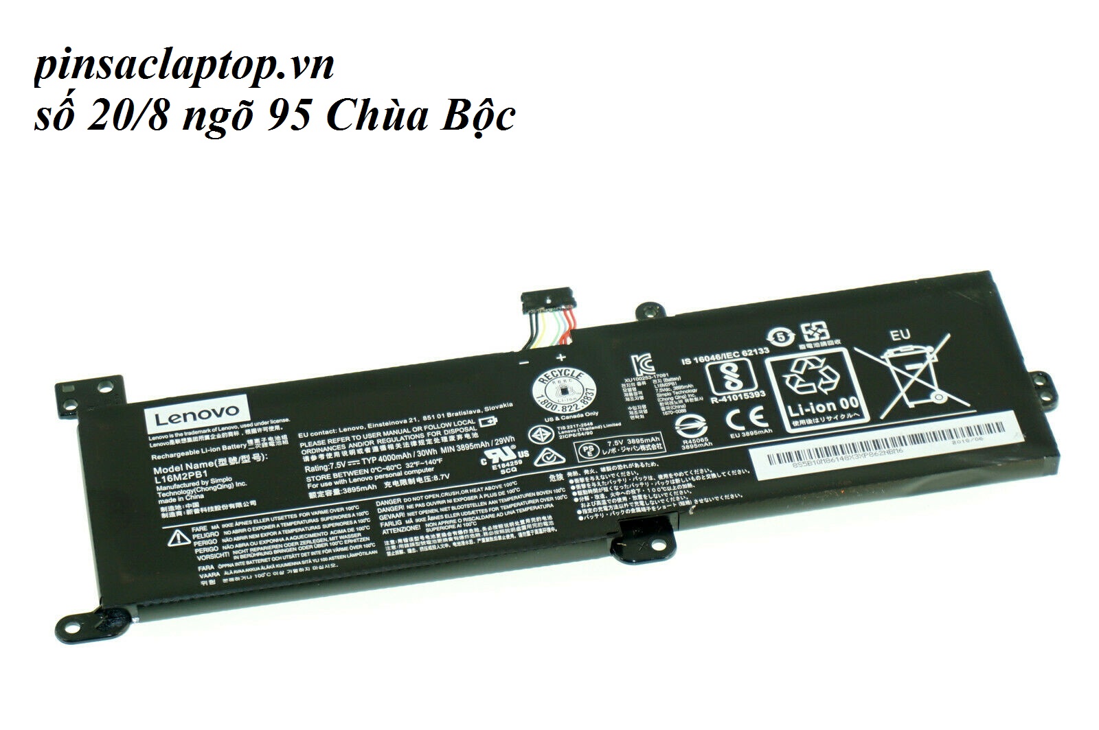 Pin - L16M2PB1 Battery laptop Lenovo Ideapad 330-14IKB 82GB