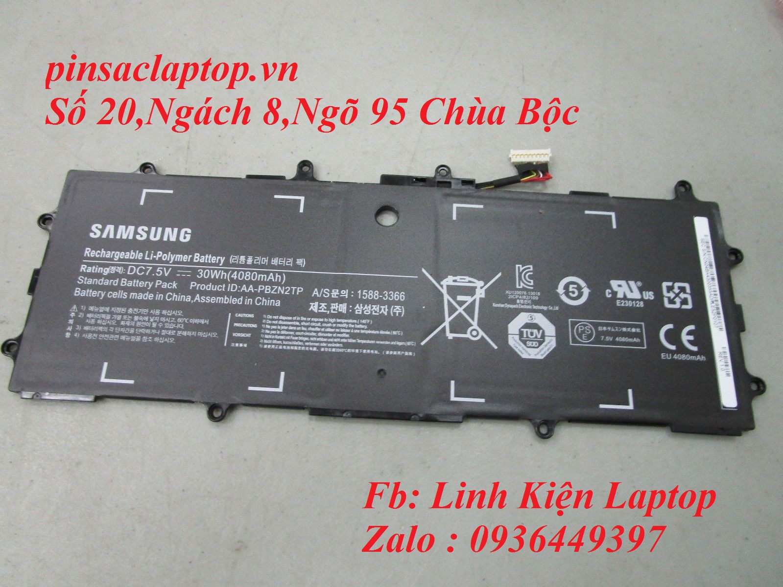 Pin - Battery Samsung Chromebook XE303C12 (7.5V 30Wh 4080mAh)
