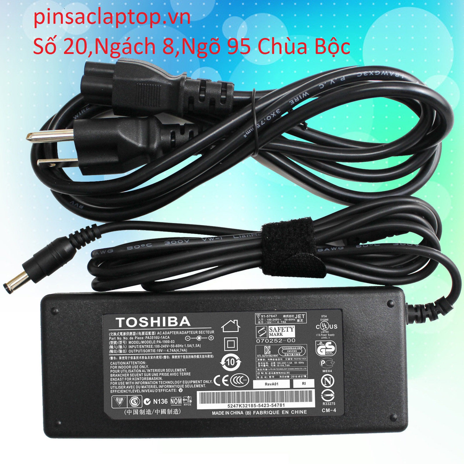 Sạc Adapter Laptop Toshiba Satellite C55D 90W