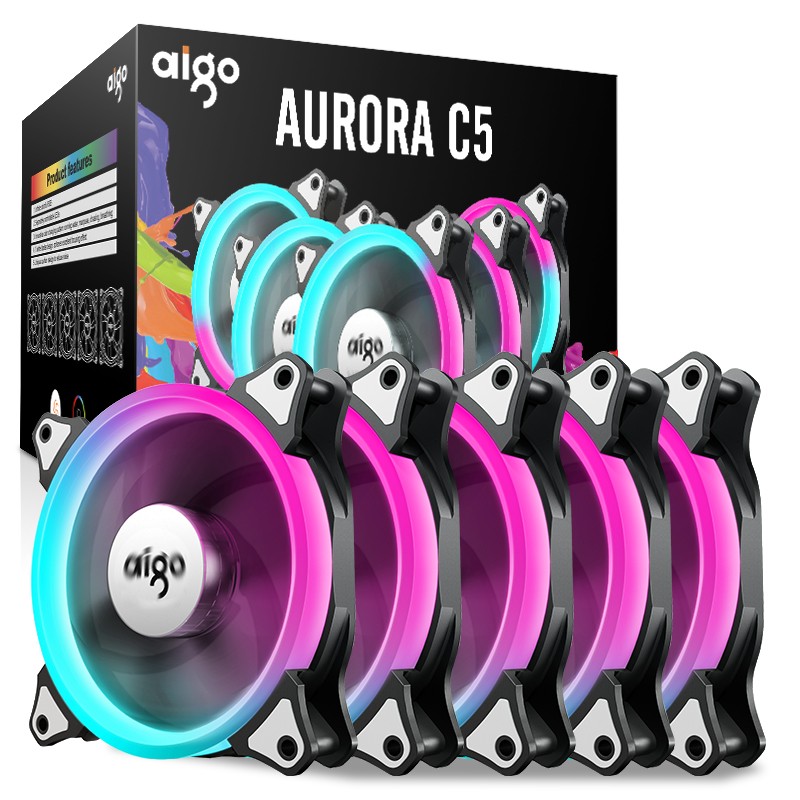 Quạt case Aigo Aurora C5 RGB (5PCS/PACK)